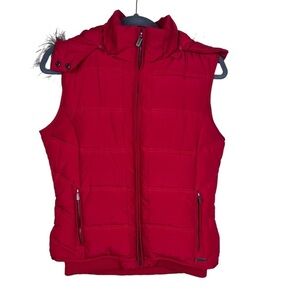ZARA Red Puffy Vest Red Size M